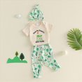 thumbnail image 3 of Kaprioy Boys Summer Outfits Baby Boy Outfit Outdoor Fishing Short Sleeve Romper Shirt Tops Pants Hat Cute Outfits Set, 3 of 8