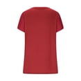 thumbnail image 5 of Feancey Womens V Neck T-Shirts Eyelet Petal Sleeve Summer Tops Dressy Casual Business Blouse Comfy Loose Pullover Tees Birthday Gifts Red S, 5 of 10