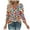 Multicolor, variant on Women Fall Clothes V Neck Floral Pattern 3/4 Sleeve Tees Tshirts Fall Tops Fall Fashion Must Haves My Items