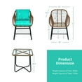 thumbnail image 2 of Gymax 3PCS Outdoor Bistro Set Patio Conversation Furniture Set w/ Turquoise Cushions, 2 of 9