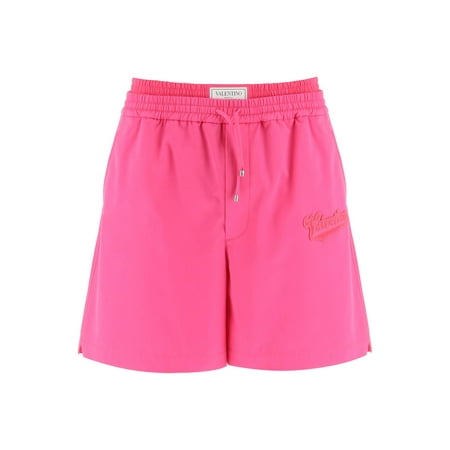Valentino Pink Pp Cotton Bermuda Shorts Men