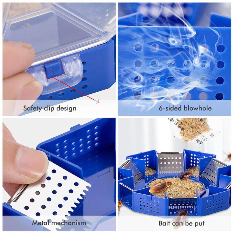 Reusable six-door cockroach trap, safe, efficient, and pollution