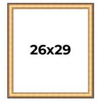 26x29 Frame Gold Plein Aire Solid Wood Picture Frame Width 2 Inches | Interior Frame Depth 0.5
