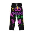 thumbnail image 4 of Daiia Mardi Gras with Flamingo Men's Sleep Pant with Pockets and Drawstring,Pajama Pants-Small, 4 of 9
