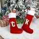 thumbnail image 5 of VEYLIN Plush Embroidered Stockings, 20 Inch Christmas Stockings with Letters, Red Letter(K) for Kids/Adults, 5 of 5