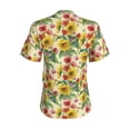 thumbnail image 3 of Uemuo Sunflower Cornflower Poppy Printed Women's Classic V-Neck T-Shirt - Soft, Breathable, Moisture-Wicking, Perfect for Casual, Office, Travel, and Everyday Wear-3X-Large, 3 of 5