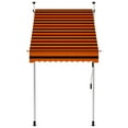 thumbnail image 3 of Vidaxl Retractable 59.1” x 47.2” Orange and Brown Manual Awning, Water and Dirt Repellent, 3 of 26
