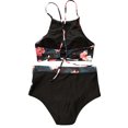 thumbnail image 3 of Diconna Female Bathing Suit, Floral Print U-Neck Tops+ High Waist Panties, 3 of 7