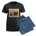 thumbnail image 5 of CafePress - Highland Cow With Calf 9Y316D 048 Pajamas - Women's Short Sleeve Print T-Shirt and Pants Dark Cotton Pajama Set, 5 of 7