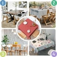 thumbnail image 4 of Christmas Square Tablecloth 52x52 Inch – Waterproof Polyester Printed Table Cover, Wrinkle Resistant & Washable for Kitchen Dining Picnic Party Decor, Single-v4-15, White, 4 of 6