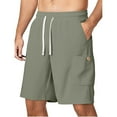 thumbnail image 2 of YLSDY Fashion 2025 Men Cargo Shorts Athletic Lounge Elastic Waist Drawstring Cotton Casual Outdoor Sweat Short Pant with Multi Pockets Green M, 2 of 4