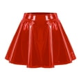 thumbnail image 1 of GDREDA Ladies Glossy Pleated Short Skirt Large Size Performance Tennis Athletic Wear Red,S, 1 of 6