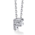 thumbnail image 1 of Collar inicial de plata esterlina Silvora con circonita cúbica letra F para niñas adolescentes, 1 of 8