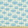thumbnail image 2 of Ambesonne Cartoon Fabric by the Yard Upholstery, Smiling Rain Cloud, 3 Yards, Sky Blue Purple, 2 of 5