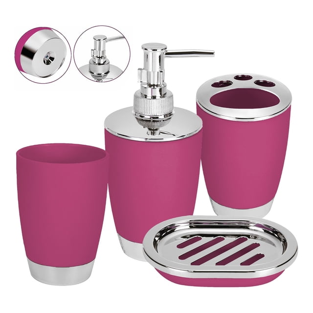 Juego de Accesorios para Baño Aquila 4 Piezas Rojo AB5473