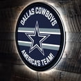 thumbnail image 5 of Dallas Cowboys 15" Round LED Lit Wall Sign, 5 of 5