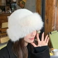 thumbnail image 4 of Womens Winter Faux Fur Bucket Hat, Fur Hat For Women & Warm Faux Mink Plush Design, Fluffy Fisherman Fuzzy Bucket Hat for Cold Weather Protection, 4 of 12