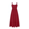 thumbnail image 4 of Penkiiy Women's Summer Casual Long Maxi Beach Vacation Dresses Sleeveless Flowy Tiered Sun Dress With Pockets S Wine, 4 of 6