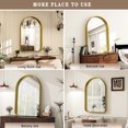 thumbnail image 3 of Gleamira 26"x38" Arch-Top Bathroom Mirror Deep Metal Frame Wall-Mounted Mirror , Gold, 3 of 5