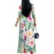 thumbnail image 3 of Vestido largo PinkPatty para mujer, manga 3/4, cuello en V, talla grande, 3 of 8