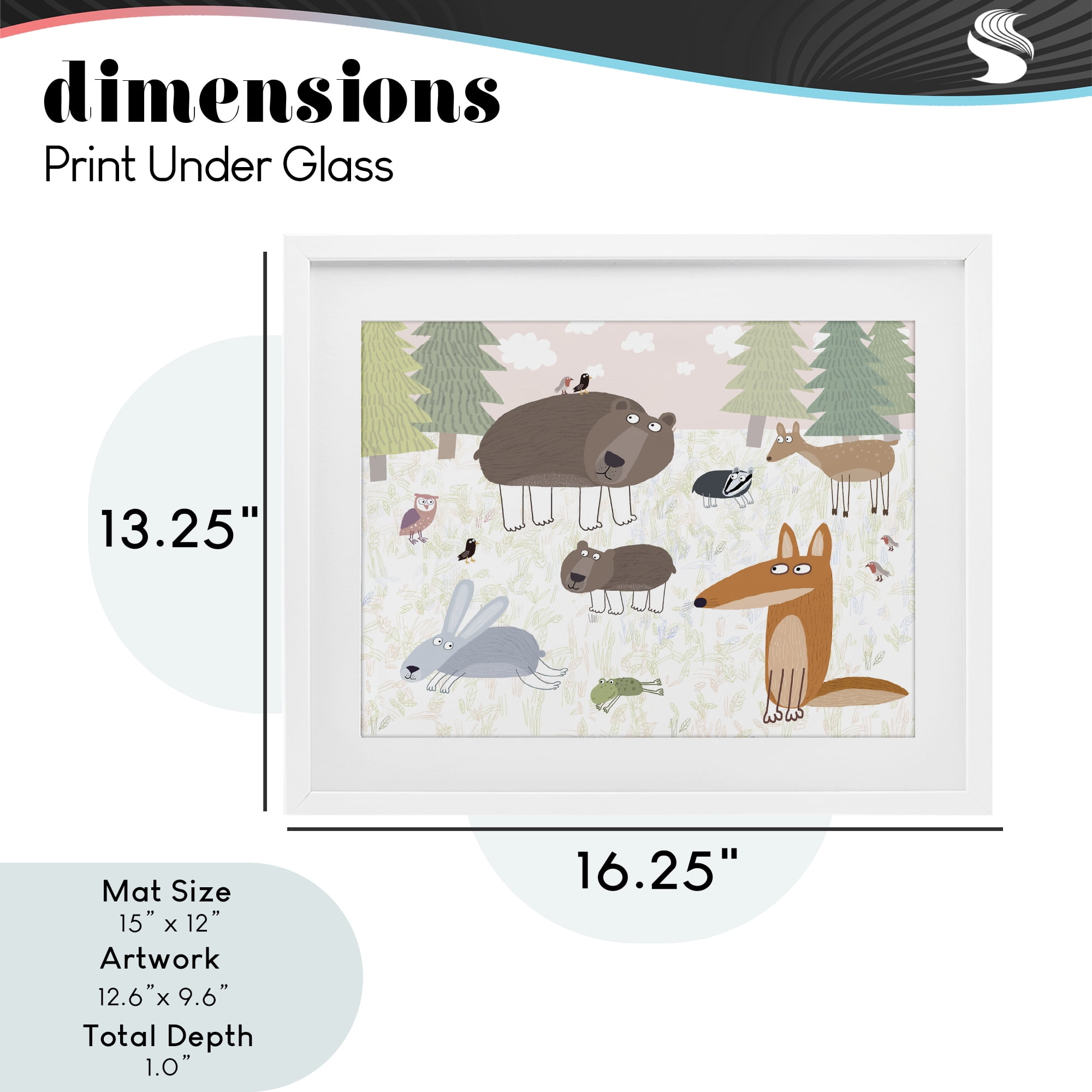Stupell Industries Forest Animals Out and About White Framed Print Under Glass, design by Carla Daly