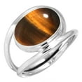thumbnail image 1 of 925 Sterling Silver Ring For Women - Men Brown Natural Tiger Eye Gemstone Silver Ring Size 8 June Birthstone Hand Made Silver Ring Size 8 Thanksgiving Gift For Mom Gemstone 925 Silver Jewelry, 1 of 6