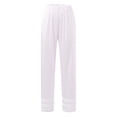 thumbnail image 6 of Womens Lightweight Satin Pants for All Seasons Soft Comfortable Sleepwear and Casual Wear Elastic Waist Full Length Pajama Pants White XXL, 6 of 7