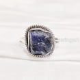 thumbnail image 2 of Blue Sapphire Ring, Rough Blue Sapphire Ring, September Birthstone, Bohemian Ring, 925 Sterling Silver, Womens Ring, Christmas, Thanksgiving, Handmade, Statement Jewelry, Rough Gemstone Jewelry, 2 of 5