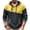 Yellow, variant on Hooded Knit Sweater for Men Toggle Button Half Zip Contrast Panel Stitch Detail Kangaroo Pocket Casual Winter