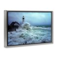 thumbnail image 4 of Stupell Industries Tall Splashing Waves Lighthouse Nautical & Beach Photography Gray Floater Framed Canvas Art Print Wall Art, 31 x 21, 4 of 10