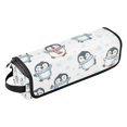 thumbnail image 2 of Hair Tool Organizer Bag with Heat Resistant Mat Removable Travel Storage Case for Hot Air Brushes Curling Irons Cute Cartoon Penguins, 2 of 8