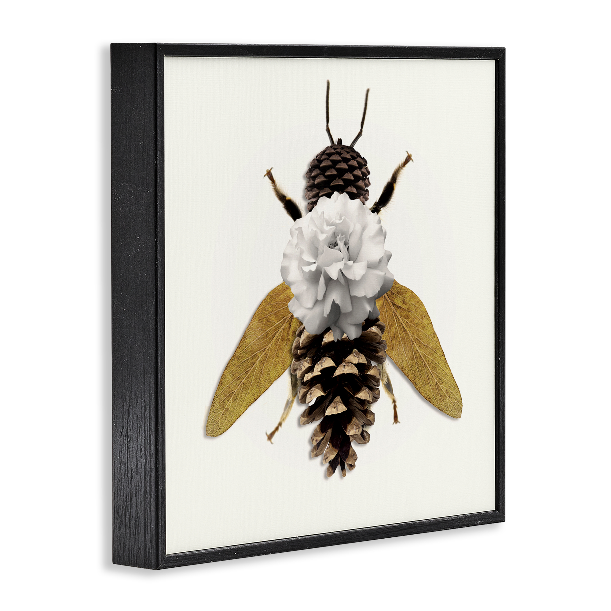 Nature Constructed Bee Black Framed Giclee Art, design by Sasha
