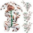 thumbnail image 4 of Gunia Toddler Boy Easter Outfit Girls Long Sleeve Cartoon Carrot Printed Romper Bodysuit Pants Rabbit Ears Hat Outfits Clothes Set 12-18 Months, 4 of 4