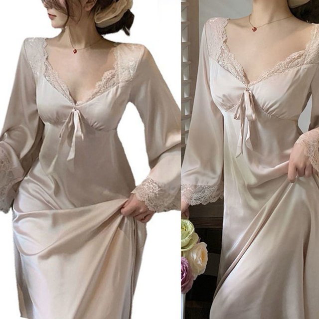 Vestido de dormir de encaje para mujer, Vestido de dormir de encaje para mujer Vestido de dormir de encaje Camisón de encaje para mujer Innovación moderna