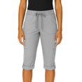 thumbnail image 6 of Dweltoz Capri Pants for Women Joggers Stretch Lightweight Women’s Casual Pant Capri with Drawstring,Light Gray M, 6 of 6