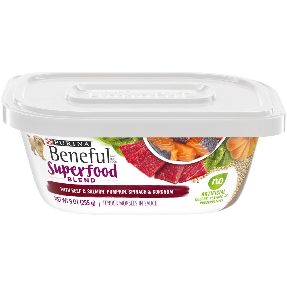 (8 Pack) Purina Beneful Wet Dog Food, Superfood Blend With Beef