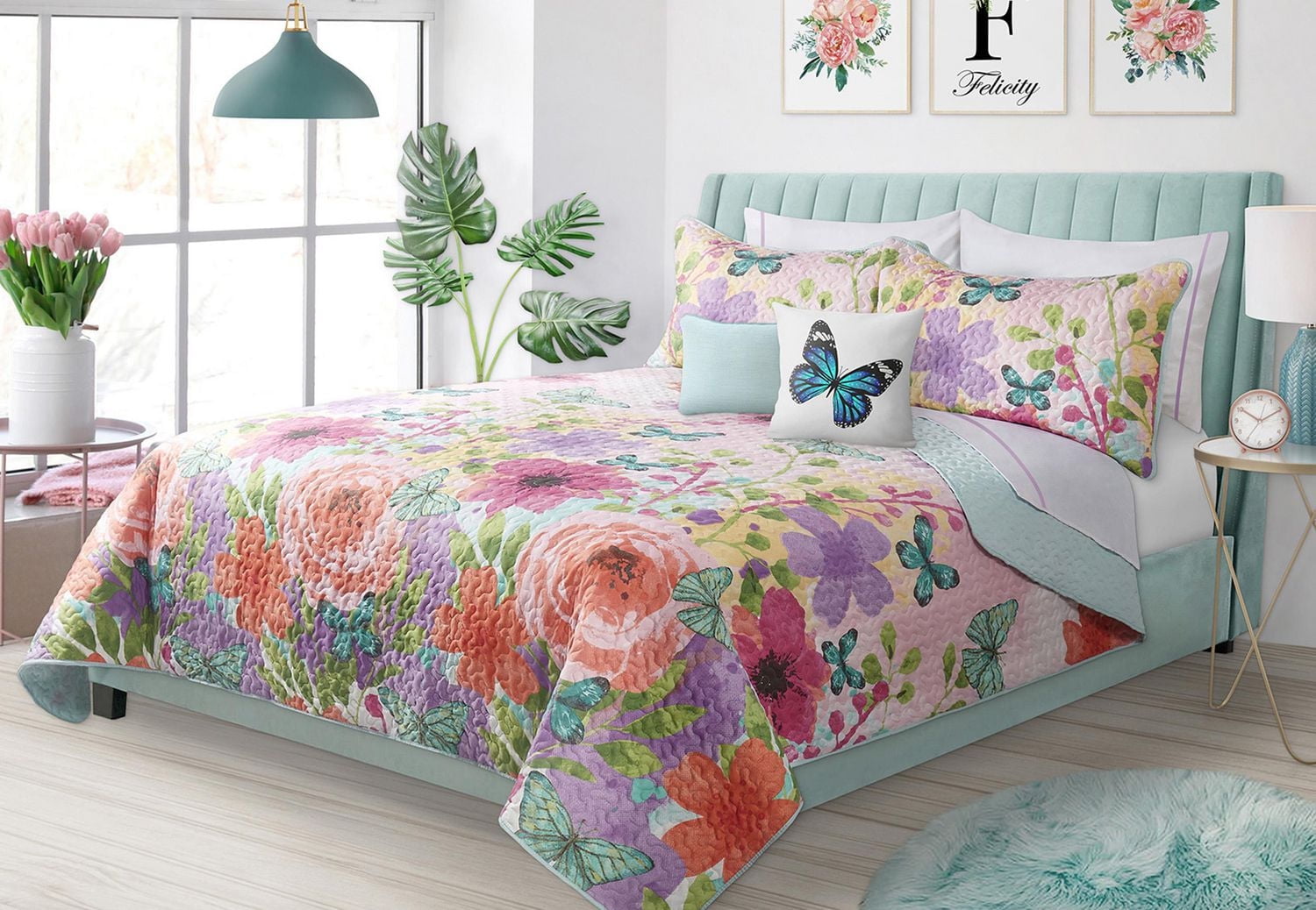 Safdie & Co. Quilt 3PC K Printed Felicity