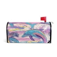 thumbnail image 2 of Dolphins and Palm Trees Mailbox Cover Magnetic Standard Size Post Box Cover Wraps Home Garden Decor 18" X 21", 2 of 7