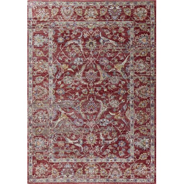 HomeRoots 352915 5 ft. 3 in. x 7 ft. 7 in. Polyester Red Area Rug