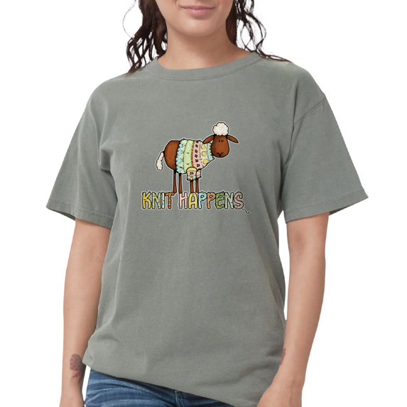 CafePress - Knit Happens T-Shirt - Womens Comfort Colors® Shirt