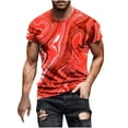thumbnail image 2 of Styesk T-Shirts pour Hommes Mode Hommes Confortables Imprimés Manches Courtes Col Rond Blouses Chemises, 2 of 5