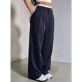 thumbnail image 6 of Womens Baggy Wide Leg Pants Casual Stripe Elastic Waisted Palazzo Harem Pants with Pockets Blue S, 6 of 7