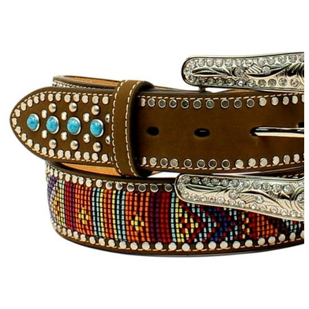 Indian Beaded Belt - Blazin Roxx Western Belt Womens Beaded Stones Multi-Color N3522444