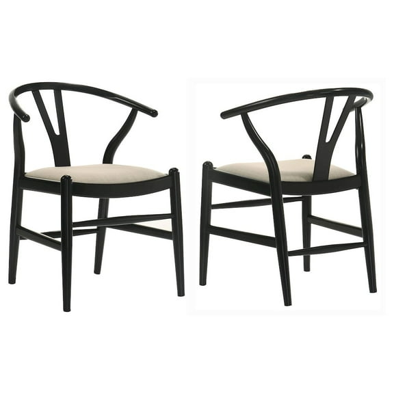 Plethoria Home Black Y-Shaped Dining Side Chair (Set of 2)