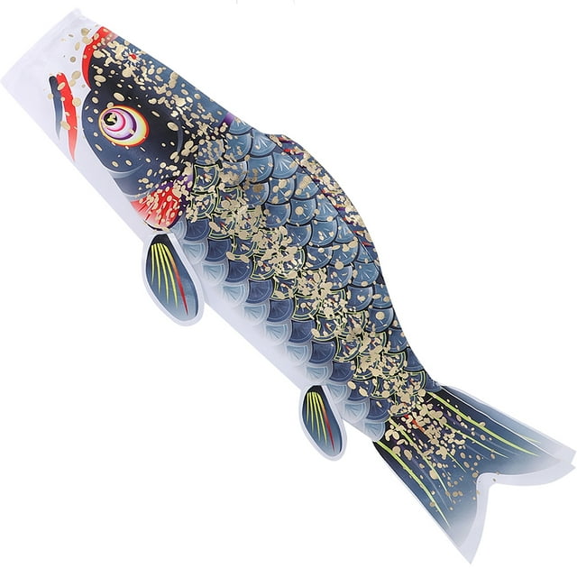 Manche à Vent Style Japonais en Forme de Poisson Drapeau de Jardin Extérieur Décoration Suspendue