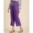 thumbnail image 3 of Moomaya Solid Cotton Trousers For Women, Elastic Waist Pajama Pants, 3 of 8