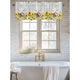 thumbnail image 6 of Curtain Valance for Windows, Farmhouse Sheep Yellow Sunflower Kitchen Valances Rod Pocket Short Curtains, Country Wood Board Window Valance for Bedroom Bathroom Living room 42x18in, 6 of 9