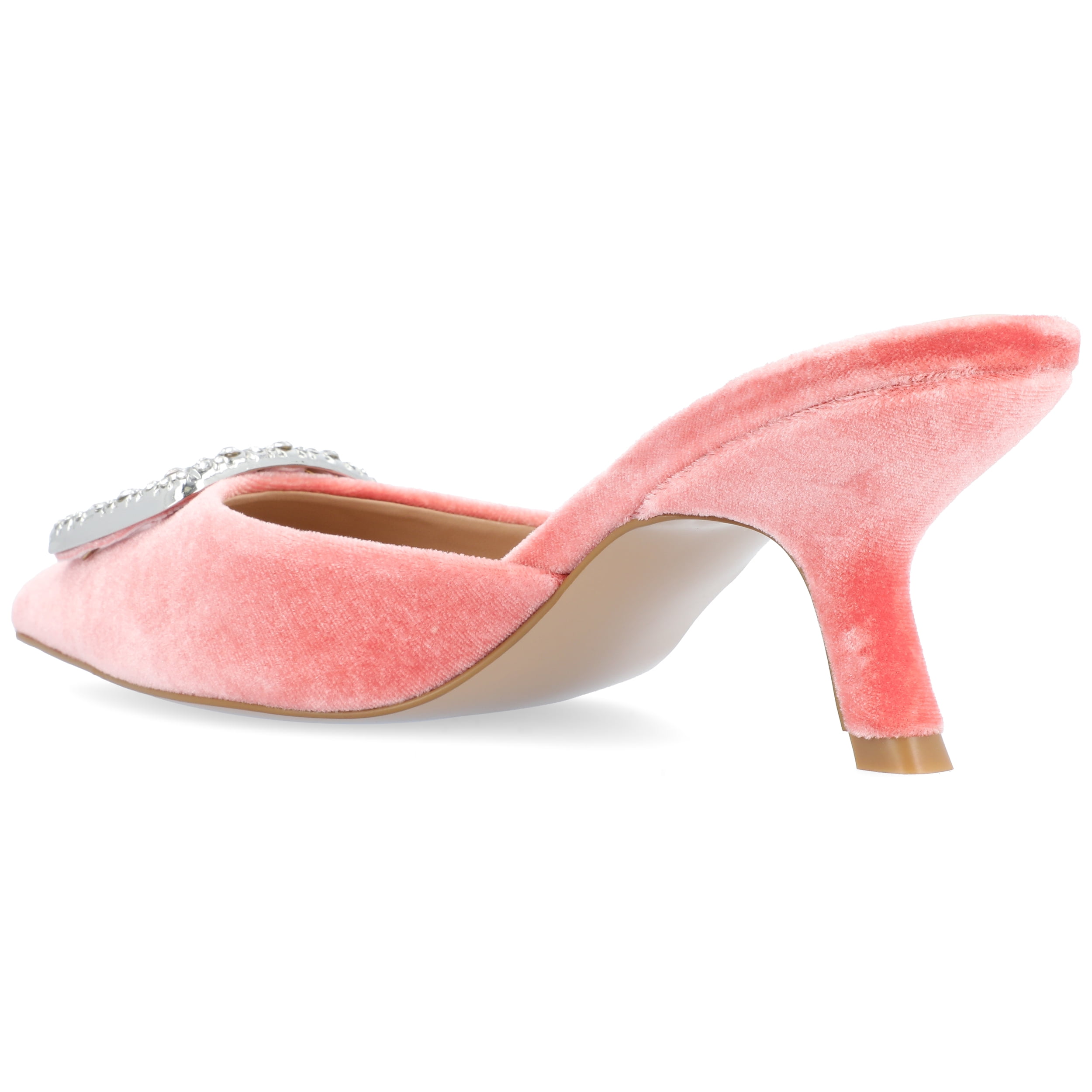Journee Womens Rishie Slip On Kitten Heel Mule Evening Pumps