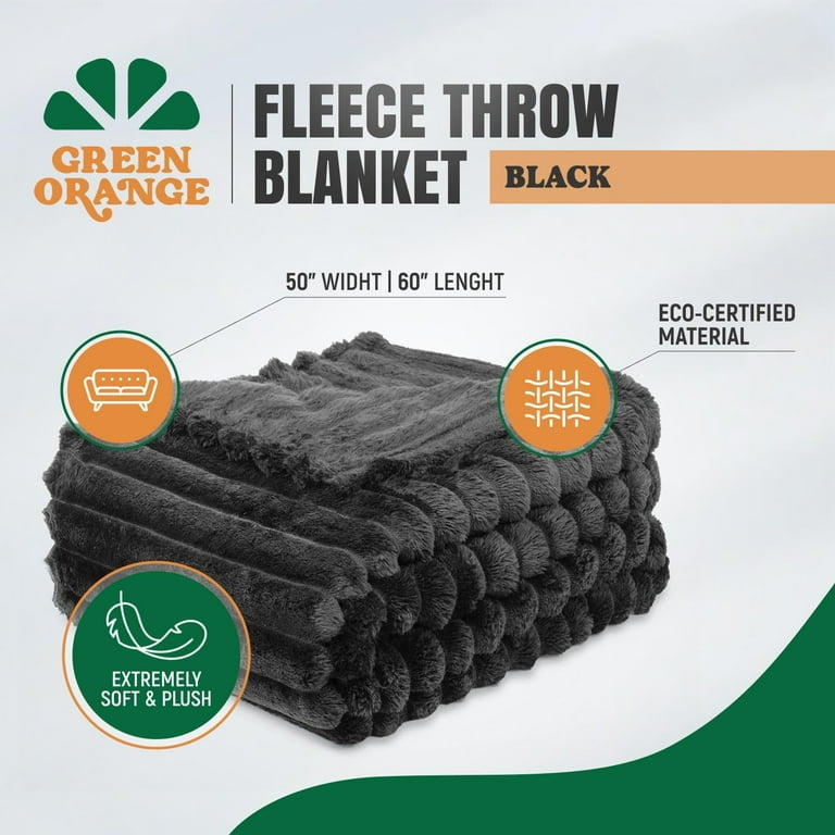 Green orange fleece blanket best sale