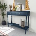 thumbnail image 4 of CBJCBJ40"Vintage Minimal Assembly Console Table with 2 Storage Drawers,Suitable for Living Room,Blue, 4 of 6